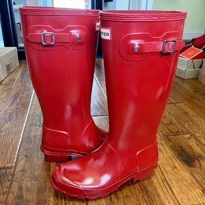 Hunter | Original Kids Red Gloss Rain Boots